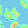 Mapa topográfico Pulau Bacan, altitude, relevo