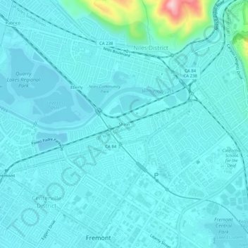 Mapa topográfico Shinn, altitude, relevo