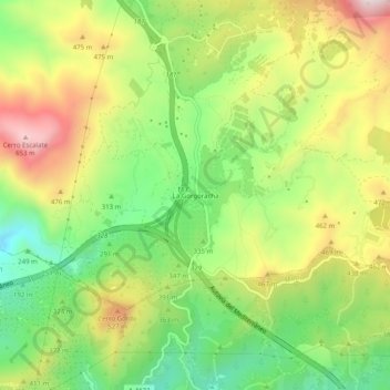 Mapa topográfico La Gorgoracha, altitude, relevo