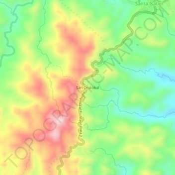 Mapa topográfico San Cristobal, altitude, relevo
