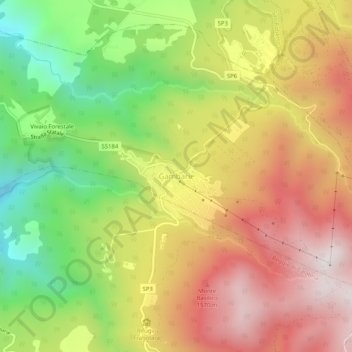 Mapa topográfico Gambarie, altitude, relevo