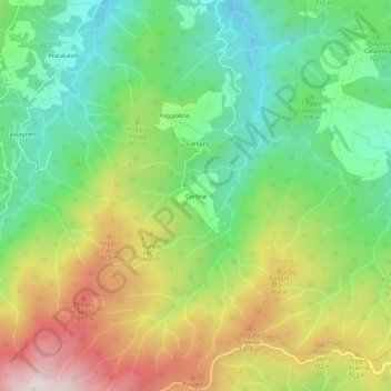 Mapa topográfico Cortina, altitude, relevo