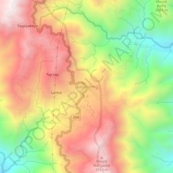 Mapa topográfico Natubleng, altitude, relevo