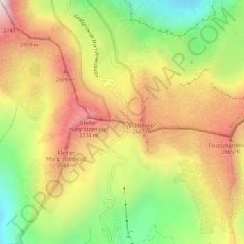 Mapa topográfico Hochtor, altitude, relevo