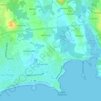 Mapa topográfico Beaumer, altitude, relevo
