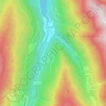 Mapa topográfico Lapiat, altitude, relevo
