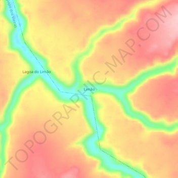 Mapa topográfico Limão, altitude, relevo