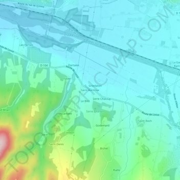 Mapa topográfico Saint-Bardoux, altitude, relevo