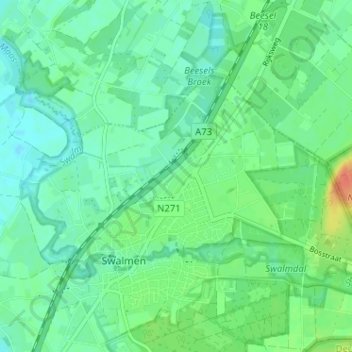 Mapa topográfico Heide, altitude, relevo