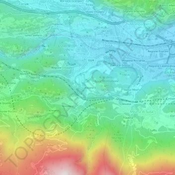 Mapa topográfico Colfacero, altitude, relevo