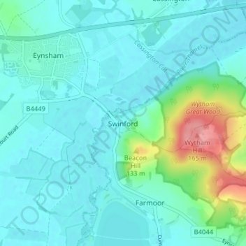 Mapa topográfico Swinford, altitude, relevo