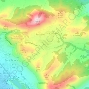 Mapa topográfico Casola, altitude, relevo