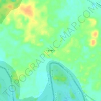 Mapa topográfico Saladita, altitude, relevo