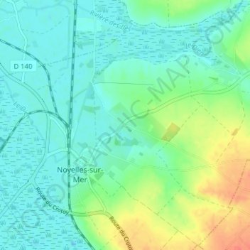Mapa topográfico Nolette, altitude, relevo