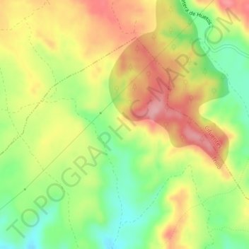 Mapa topográfico Los Pirineos, altitude, relevo