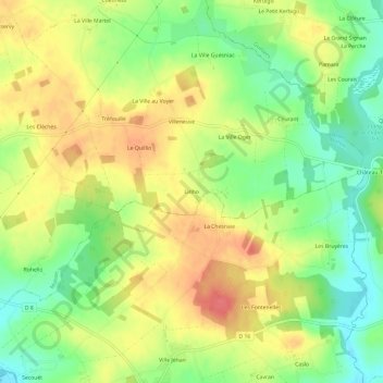 Mapa topográfico Linho, altitude, relevo