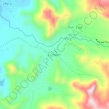 Mapa topográfico Lampitak, altitude, relevo