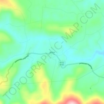 Mapa topográfico Alpine, altitude, relevo