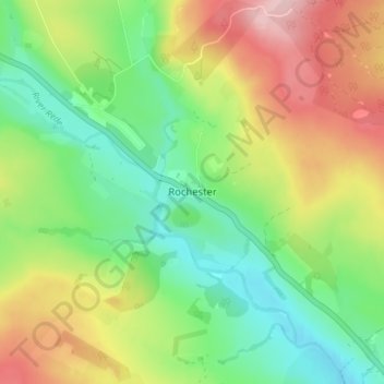 Mapa topográfico Rochester, altitude, relevo
