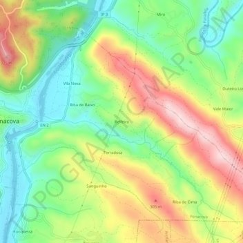 Mapa topográfico Belfeiro, altitude, relevo