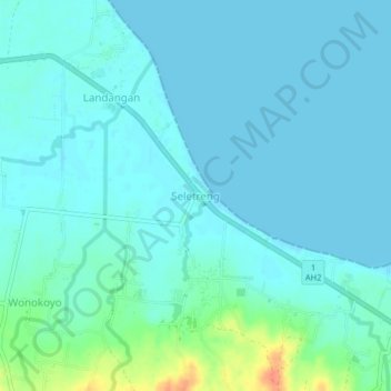 Mapa topográfico Seletreng, altitude, relevo