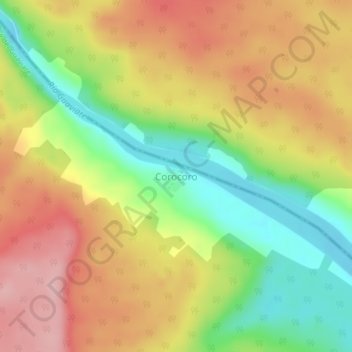 Mapa topográfico Corocoro, altitude, relevo