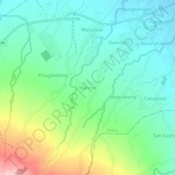 Mapa topográfico Mariroc, altitude, relevo