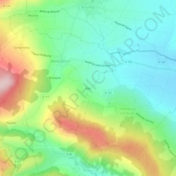 Mapa topográfico Eyry, altitude, relevo