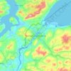Mapa topográfico Derry/Londonderry, altitude, relevo
