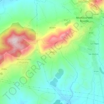 Mapa topográfico Torello, altitude, relevo