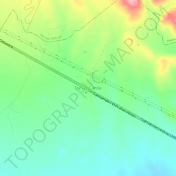 Mapa topográfico Tomas Garcia, altitude, relevo