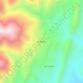 Mapa topográfico De Betania, altitude, relevo