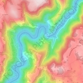 Mapa topográfico Canines, altitude, relevo