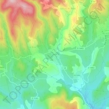 Mapa topográfico Loiras, altitude, relevo