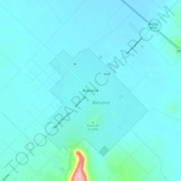 Mapa topográfico Balcarce, altitude, relevo