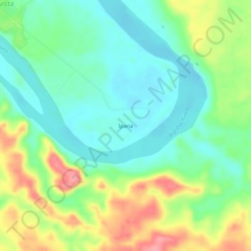 Mapa topográfico Iparia, altitude, relevo