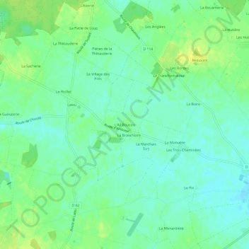 Mapa topográfico L'Ail Boucon, altitude, relevo