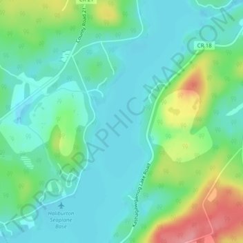 Mapa topográfico Kashagawigamog Lake, altitude, relevo