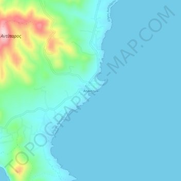 Mapa topográfico Soros, altitude, relevo