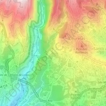 Mapa topográfico Preces, altitude, relevo