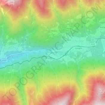 Mapa topográfico Gagnone, altitude, relevo