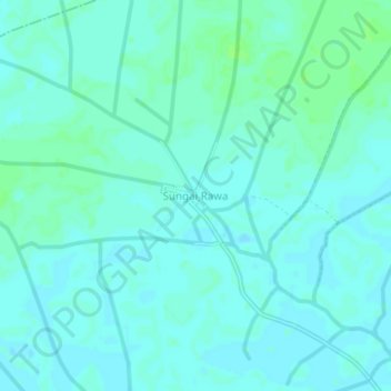Mapa topográfico Sungai Rawa, altitude, relevo