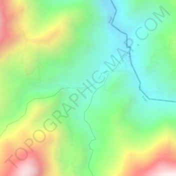 Mapa topográfico Crucero Nogales, altitude, relevo