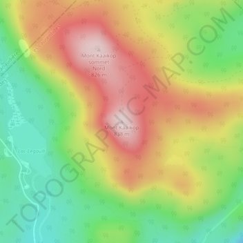 Mapa topográfico Mont Kaaikop, altitude, relevo
