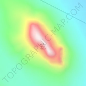 Mapa topográfico Anahim Peak, altitude, relevo