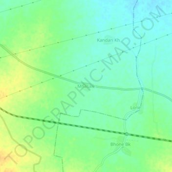 Mapa topográfico Mhasale, altitude, relevo