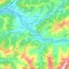 Mapa topográfico Langreo / Llangréu, altitude, relevo