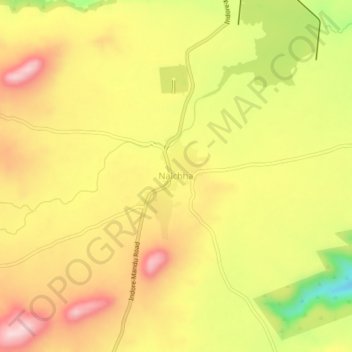 Mapa topográfico Nalchha, altitude, relevo