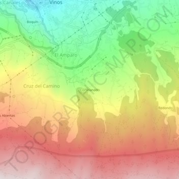 Mapa topográfico Cortelanado, altitude, relevo