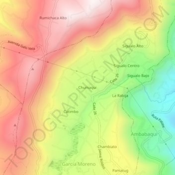 Mapa topográfico Chumaqui, altitude, relevo